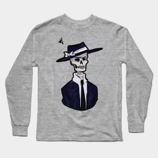 Grumpy Skeleton Color Long Sleeve T-Shirt